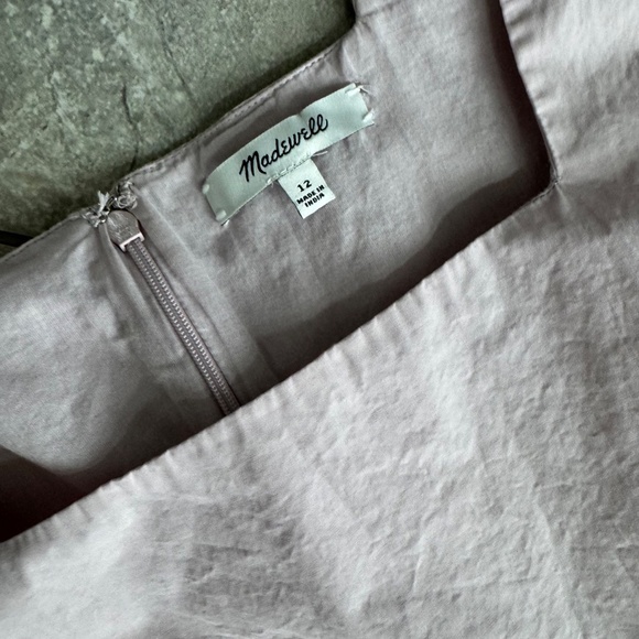 Madewell Poplin Lizzie Babydoll Dress Size 12 Pale Lilac - Picture 3 of 5